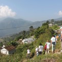 Dhikupokhari, climbing down to the village